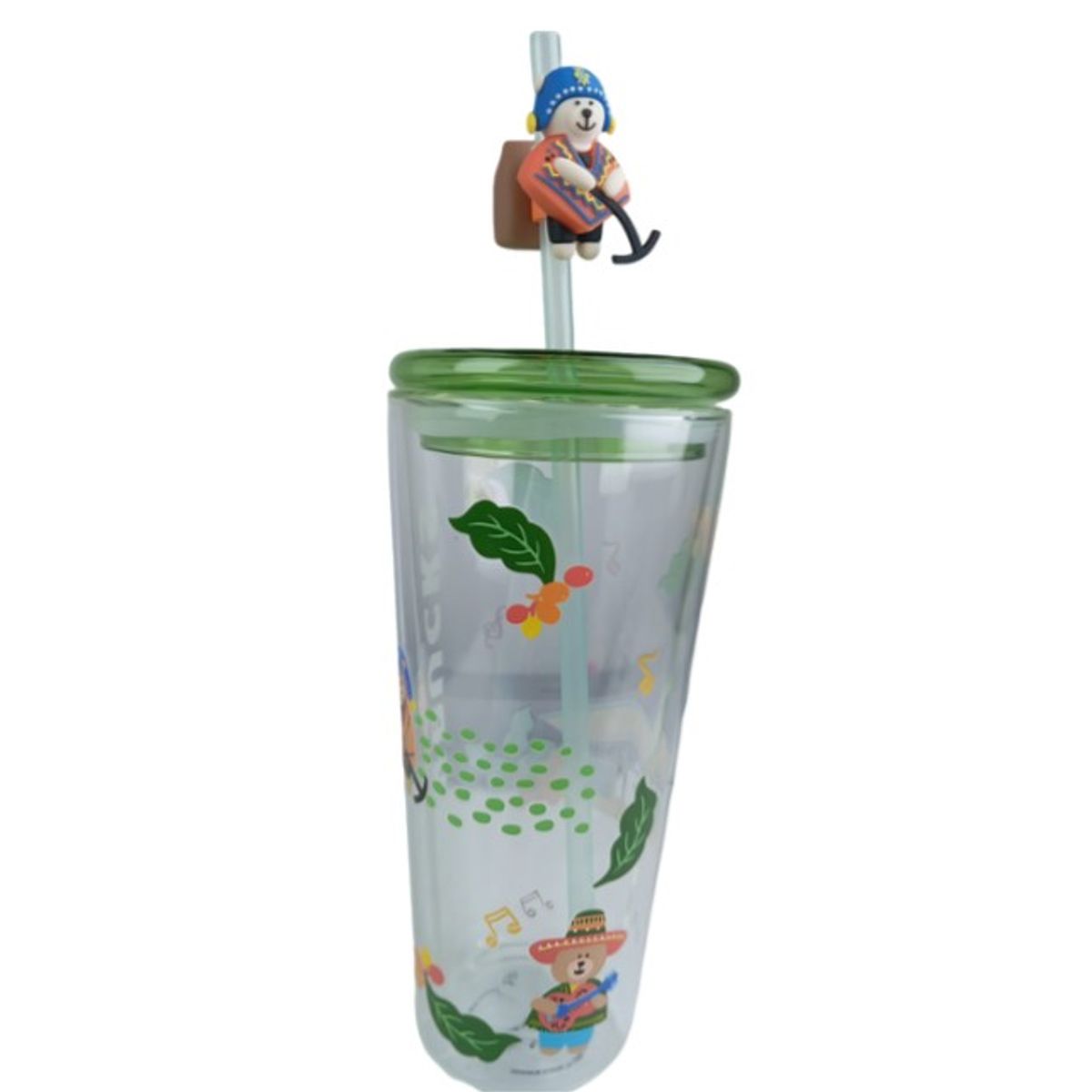 TODOK - Vasos de Cristal con Tapa Ajustada Tapa Verde T-00039-3