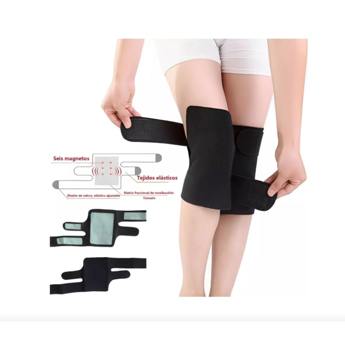 GENERICO - Rodillera Magnética Calentadora Aliviar Dolor Artrosis 1 Par