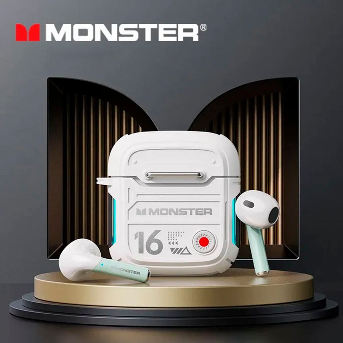 MONSTER - Audifonos Inalámbrico Bluetooth Monster Airmars XKT16 Blanco