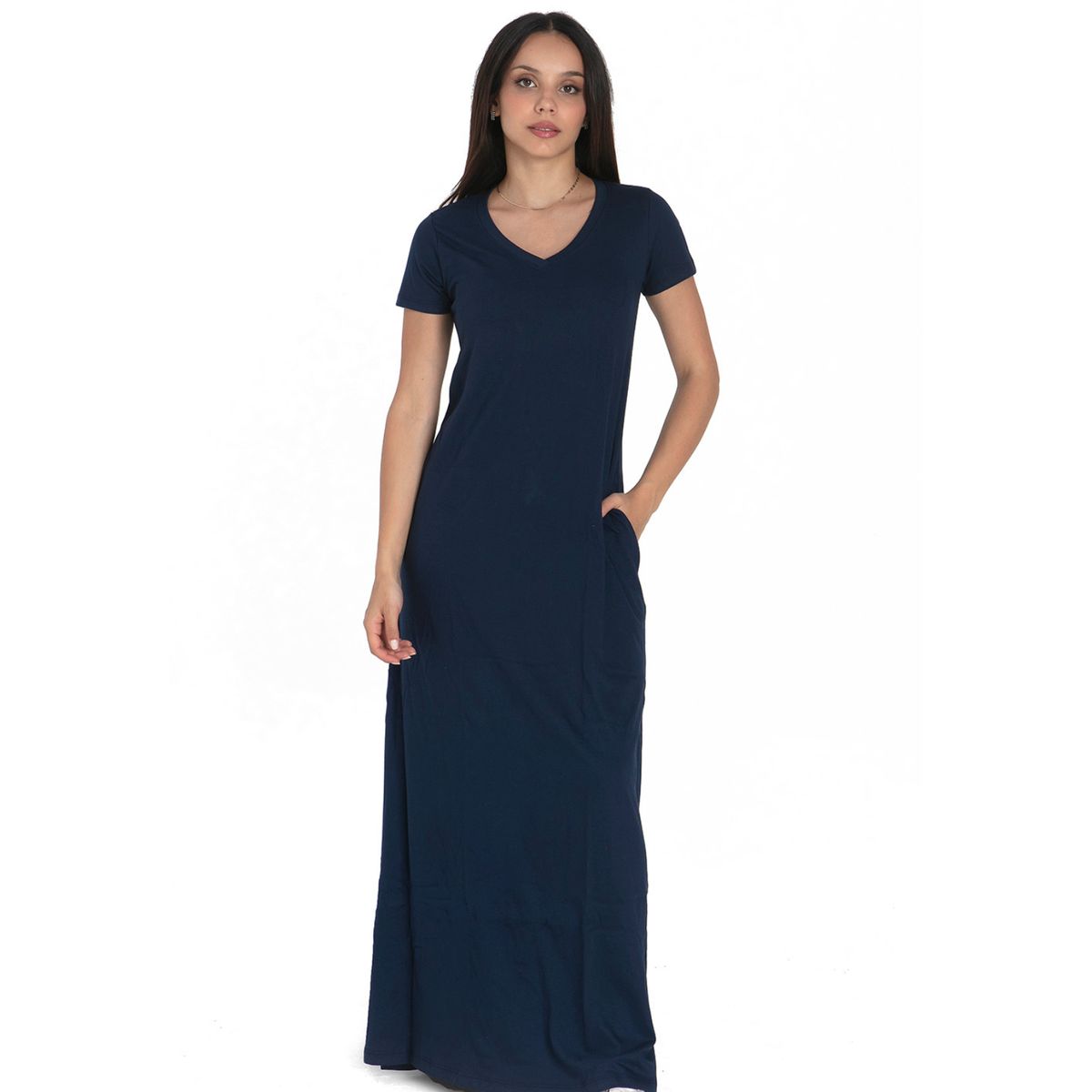 GENERICO - Vestido largo mujer Chelsea Market Azul marino Lola