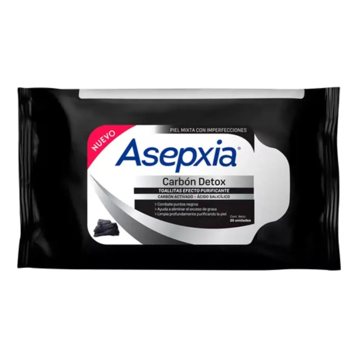 ASEPXIA - Asepxia Toallas limpieza facial Carbón 25 unidades
