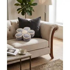 GENERICO - Cojines de Flor Vintage Texturizado 50cm Para Sofá O Cama pack de 2