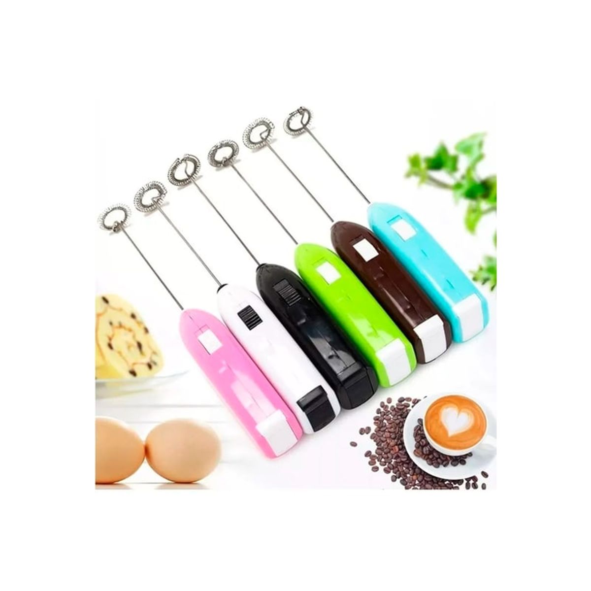 GENERICO - Mini Batidor Café Espuma Huevo Leche Portátil Eléctrico Pila