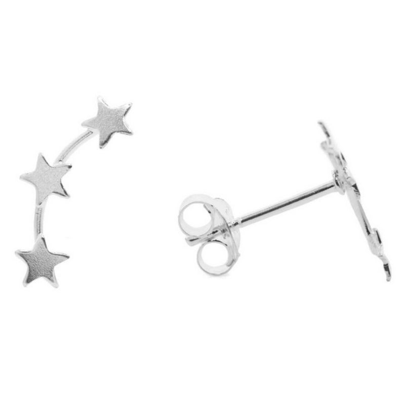 GENERICO - Aros de Plata 925 Pequeño Trio de Estrellas