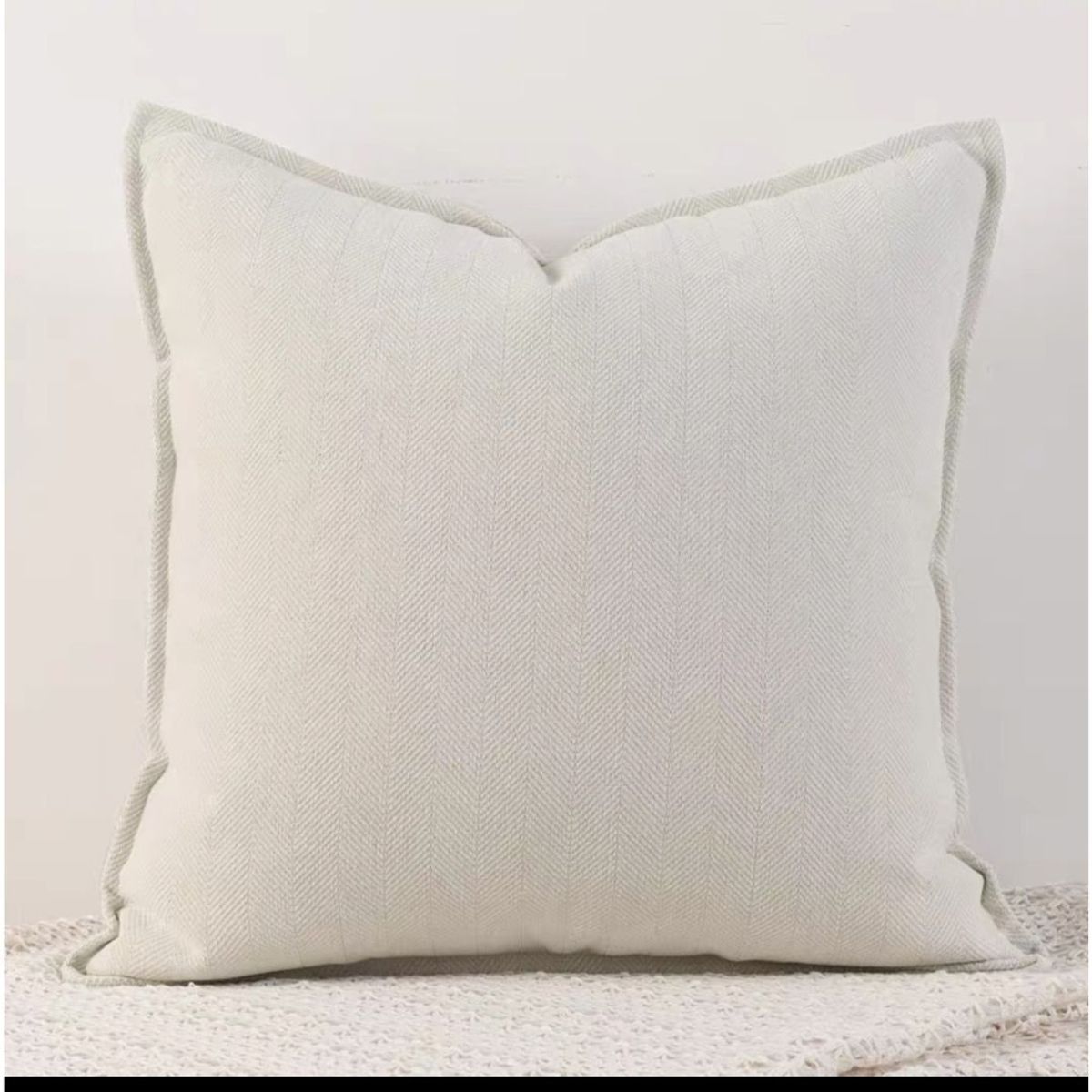 GENERICO - Funda de Cojín Chenille 45 x 45 cm - Blanco