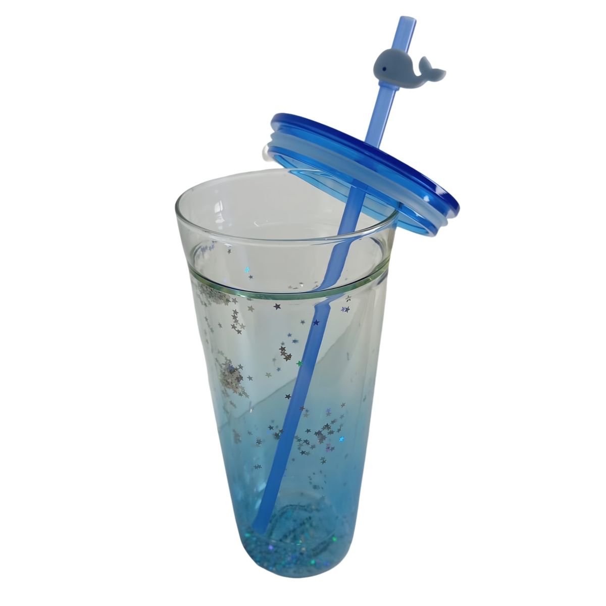 TODOK - Vasos de Cristal con Tapa Ajustada Ballena en la Bombilla T-00039