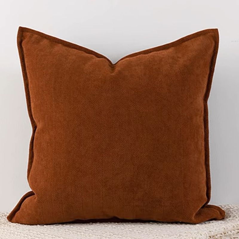 GENERICO - Funda de Cojín Chenille 45 x 45 cm - Café
