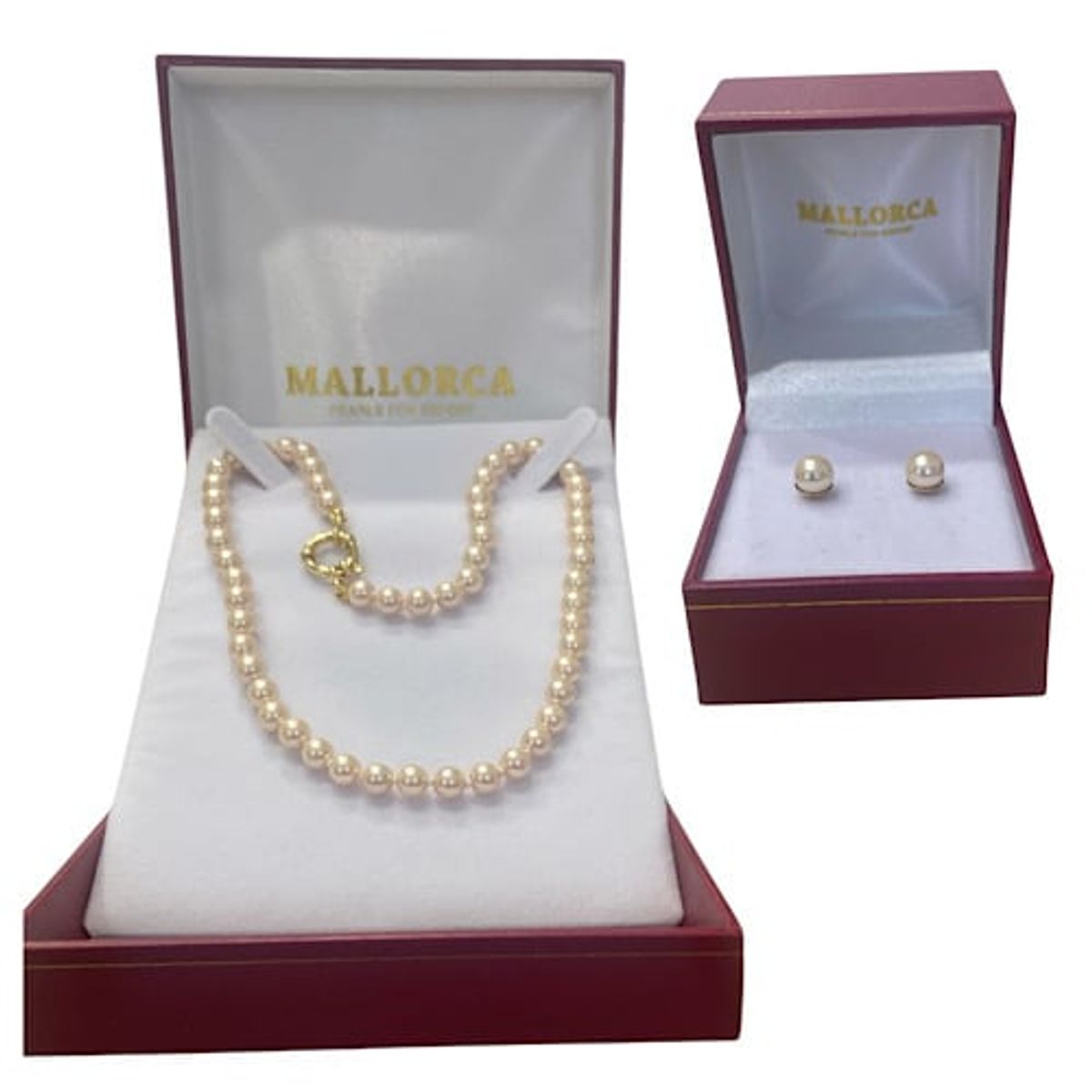 MALLORCA - AROS Y COLLAR CHOKER 40CMS CORTO DE PERLAS MALLORCA