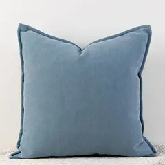 GENERICO - Funda de Cojín Chenille 45 x 45 cm - Azul Acero