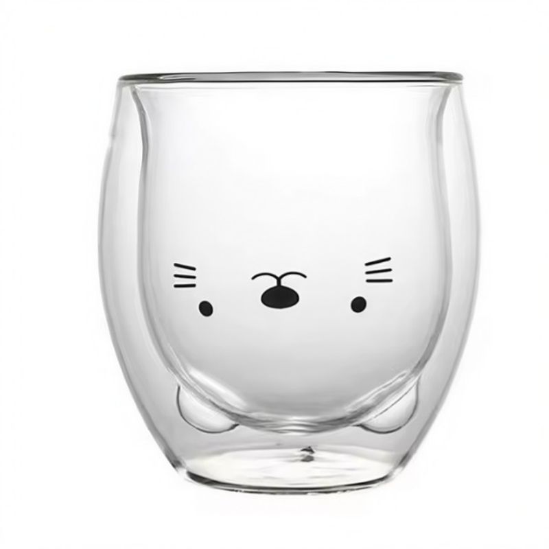 TODOK - Taza De Cristal Doble Pared Con Estampado 300ml T-00033