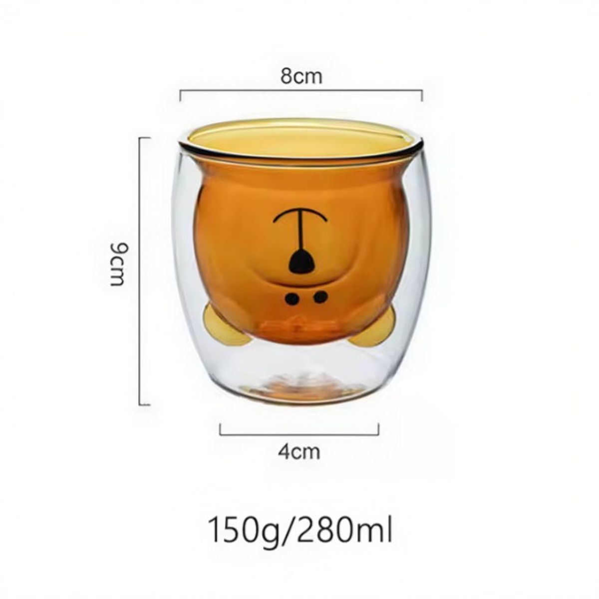 TODOK - Vaso de Oso Marrón De vidrio T-00032