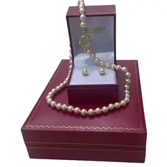 MALLORCA - COLLAR 45CMS DE LARGO Y AROS PERLAS 7MM ORIGINAL PERLAS DE