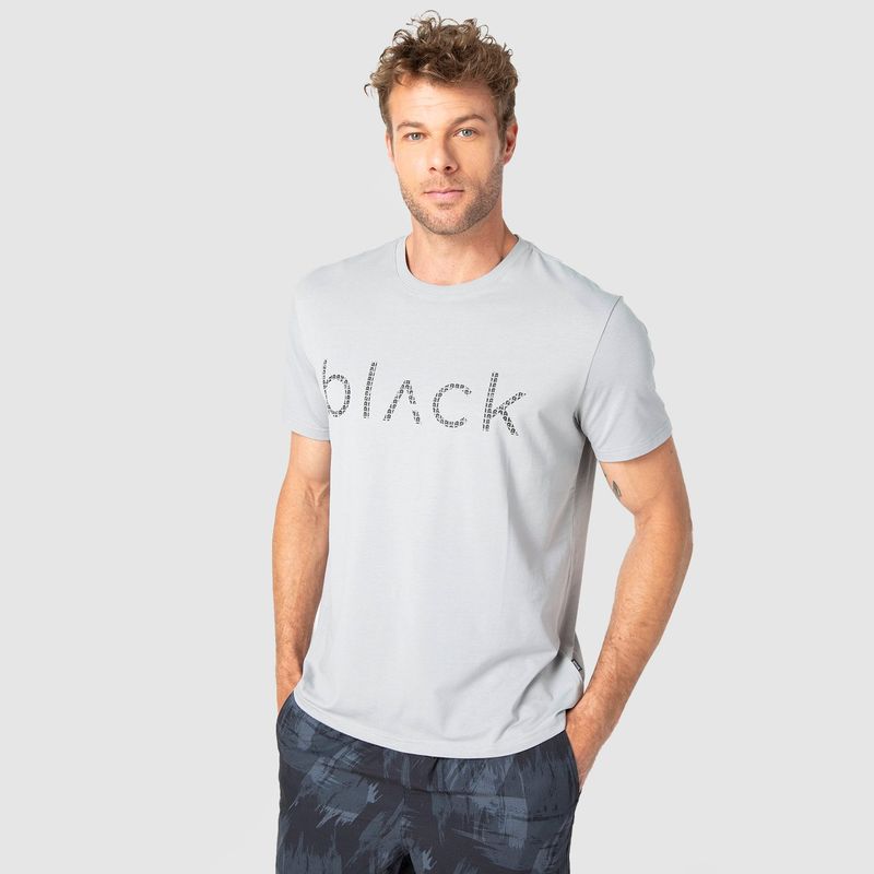 BUBBA - Polera Active Logo Light Grey Black Bubba