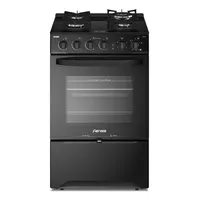 Cocina a Gas 4 Platos Cubierta Vidrio F 3000 BT Negra