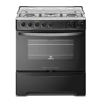 Cocina a Gas 5 Platos Triple Llama M 940 T Negra