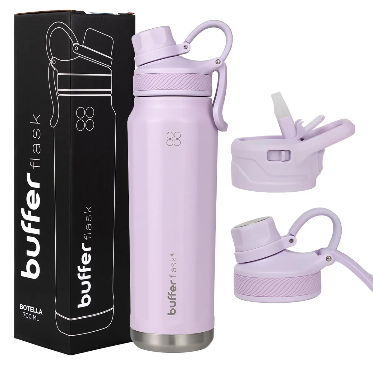 BUFFER FLASK - Termo Botella Agua Termica Acero Inox Buffer+Tapa - Lila