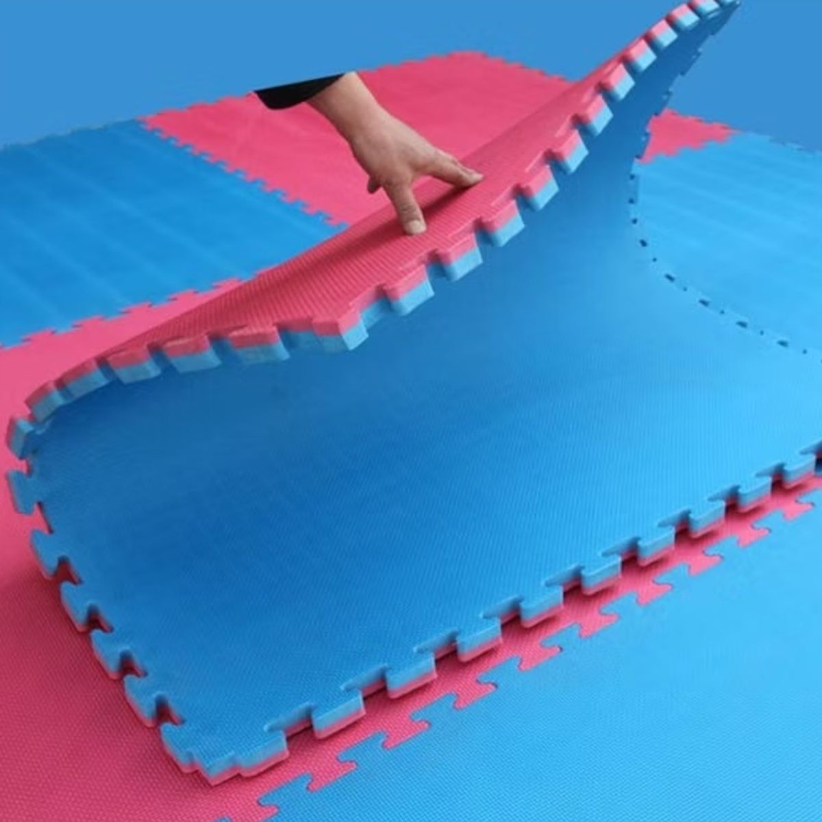 GENERICO - Pack X 10 Pisos Tatami Goma Eva Premium 1mtX1mtX2 Cm AzulRojo