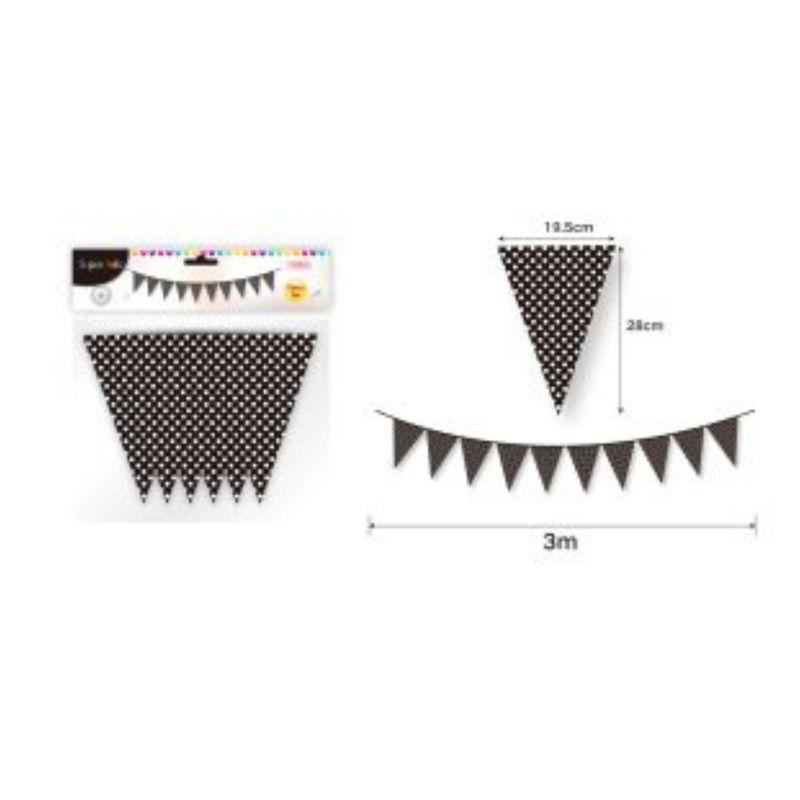 GENERICO - BANDERIN PARA FIESTA  LUNARES 10 PCS 3 M