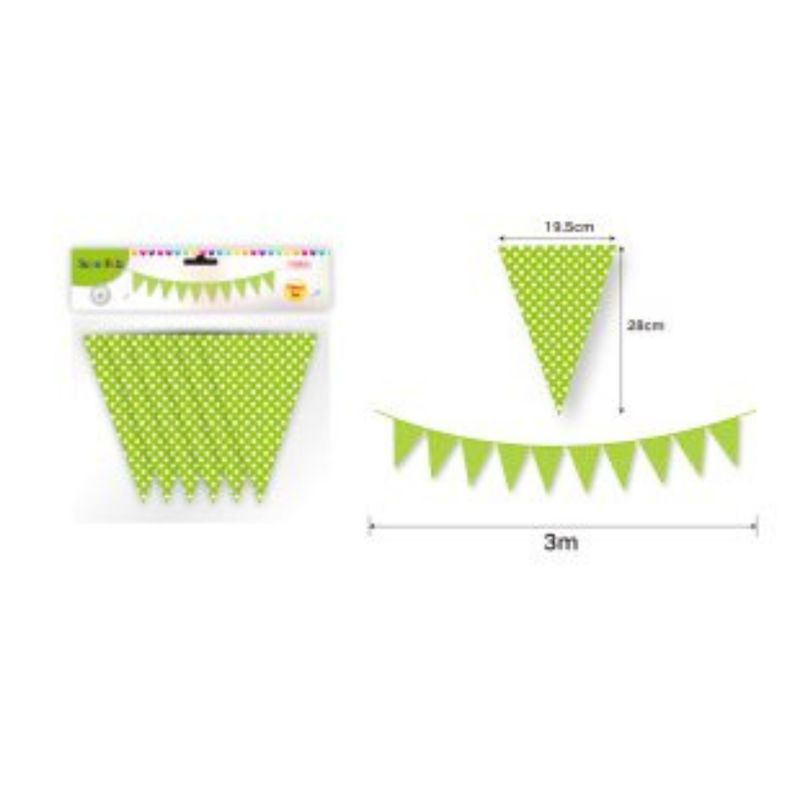 GENERICO - BANDERIN PARA FIESTA  LUNARES 10 PCS 3 M