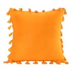 GENERICO - Funda Terciopelo Con Borla Amarillo Decorativa 45x45
