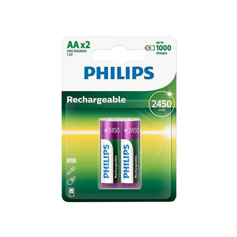 PHILIPS - Philips Pila Recargable Ni-Mh Ready Aa 1000 Mah BLISTER 2 pcs PHILIPS