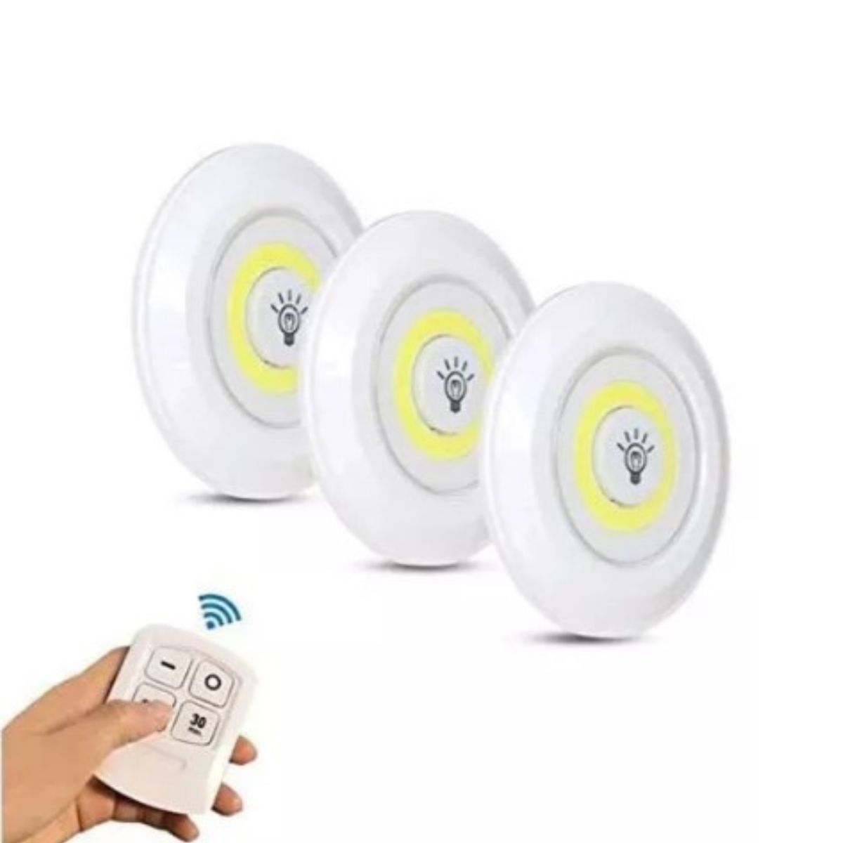GENERICO - X2 Set 3 Luz Led Inalambricas Control Remoto Timer Dimer