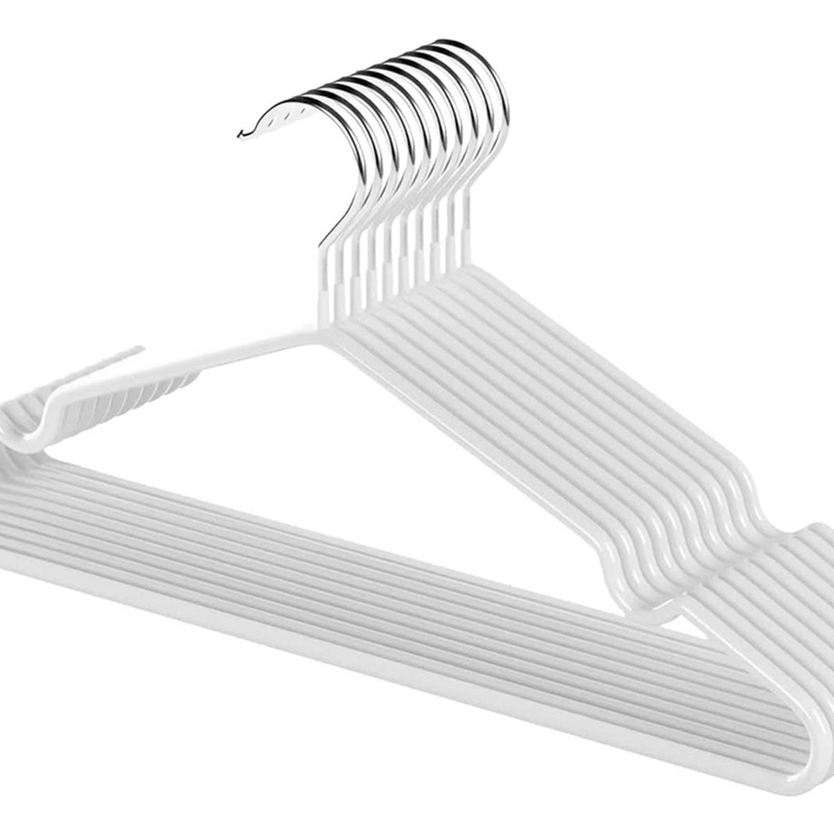 GENERICO - 10 Perchas Blancas Antideslizantes Y Acolchadas