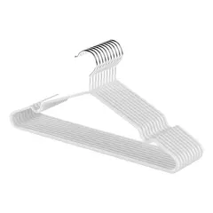 GENERICO - 10 Perchas Blancas Antideslizantes Y Acolchadas