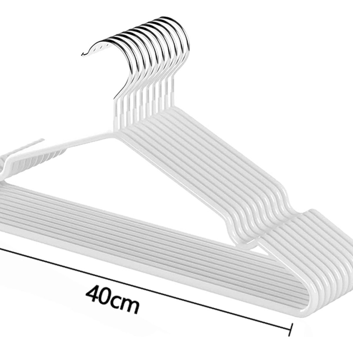 GENERICO - 10 Perchas Blancas Antideslizantes Y Acolchadas