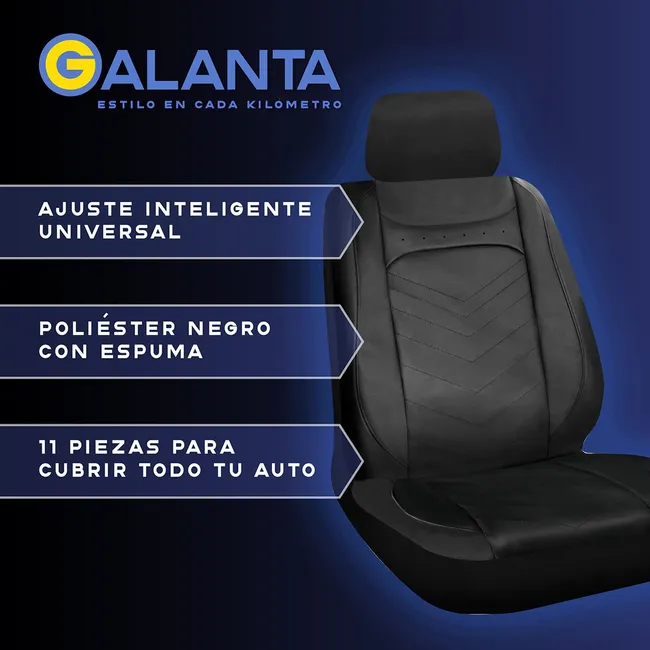 GALANTA - Funda Cubre Asiento Galanta Luxury negro 4.8mm 18D foam