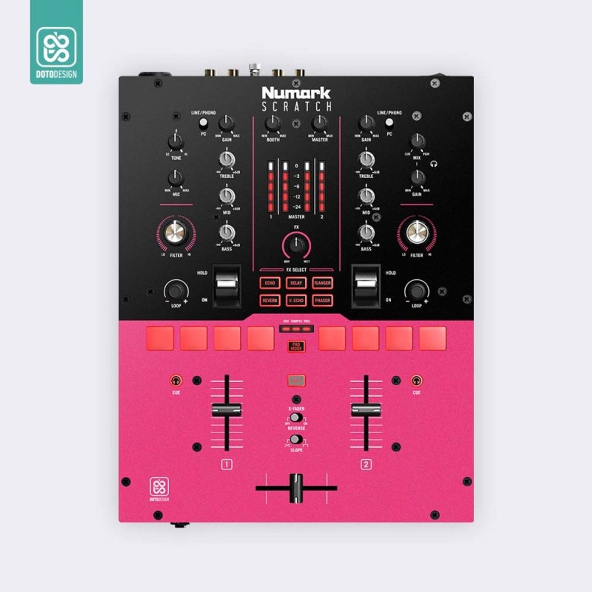 GENERICO - Skin Numark Scratch Colors DVS Rosado Doto Desing