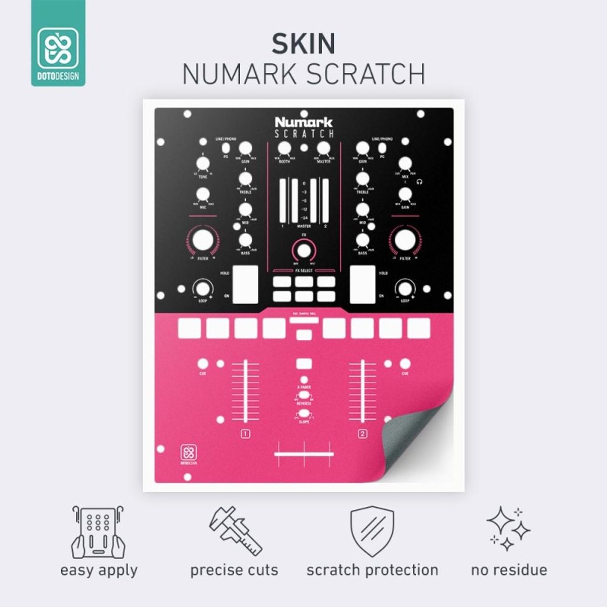 GENERICO - Skin Numark Scratch Colors DVS Rosado Doto Desing