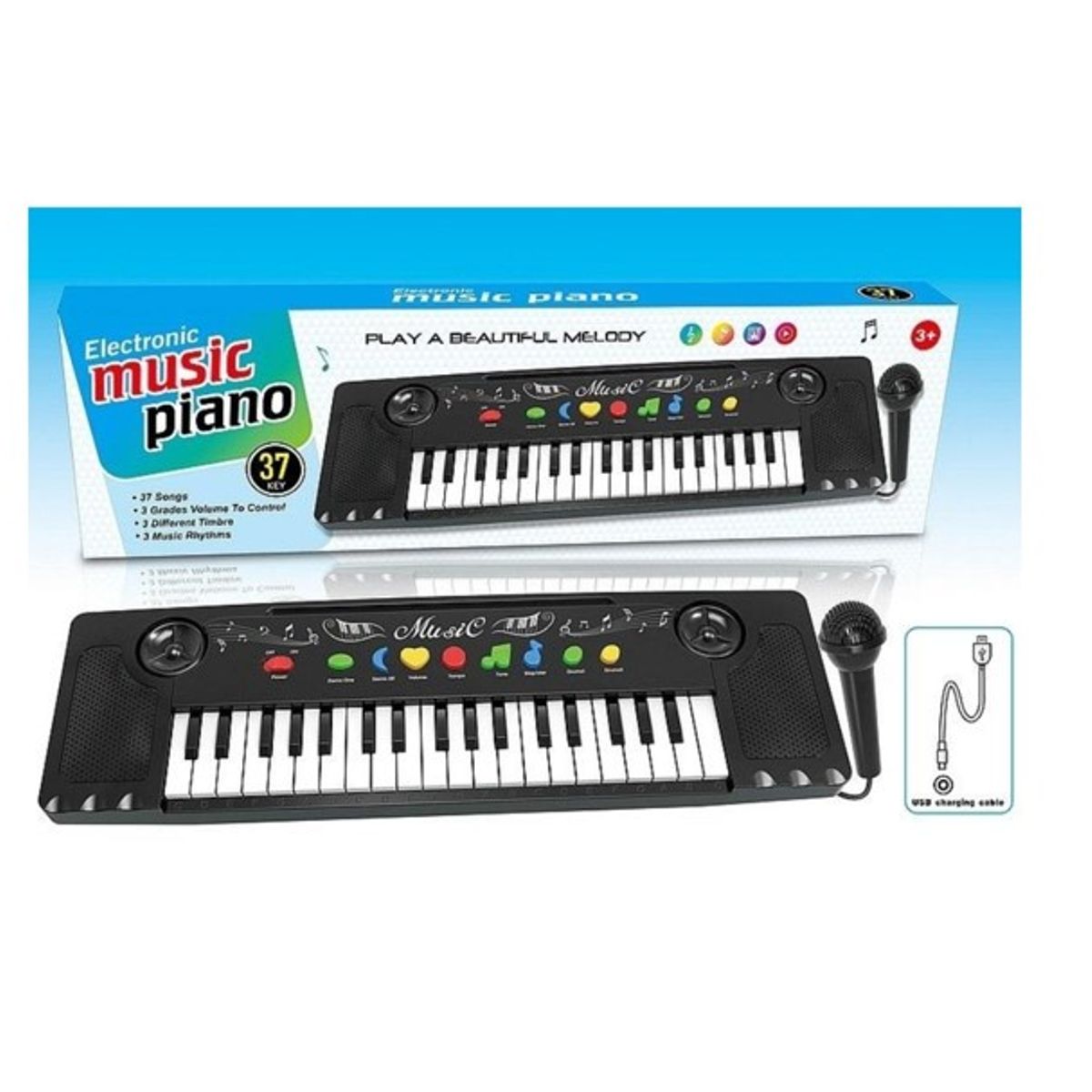 GENERICO - Piano Musical para Niños Micrófono - Portátil de 37 teclas