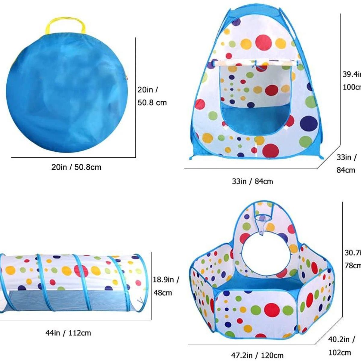 GENERICO - CARPA TUNEL PLEGABLE PARA NIÑOS AZUL
