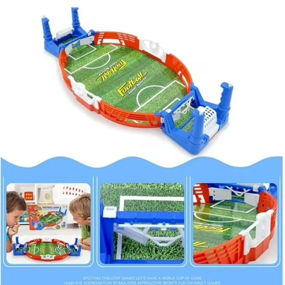 GENERICO - Futbol De Mesa Portátil Mini Cancha De Juego Azul