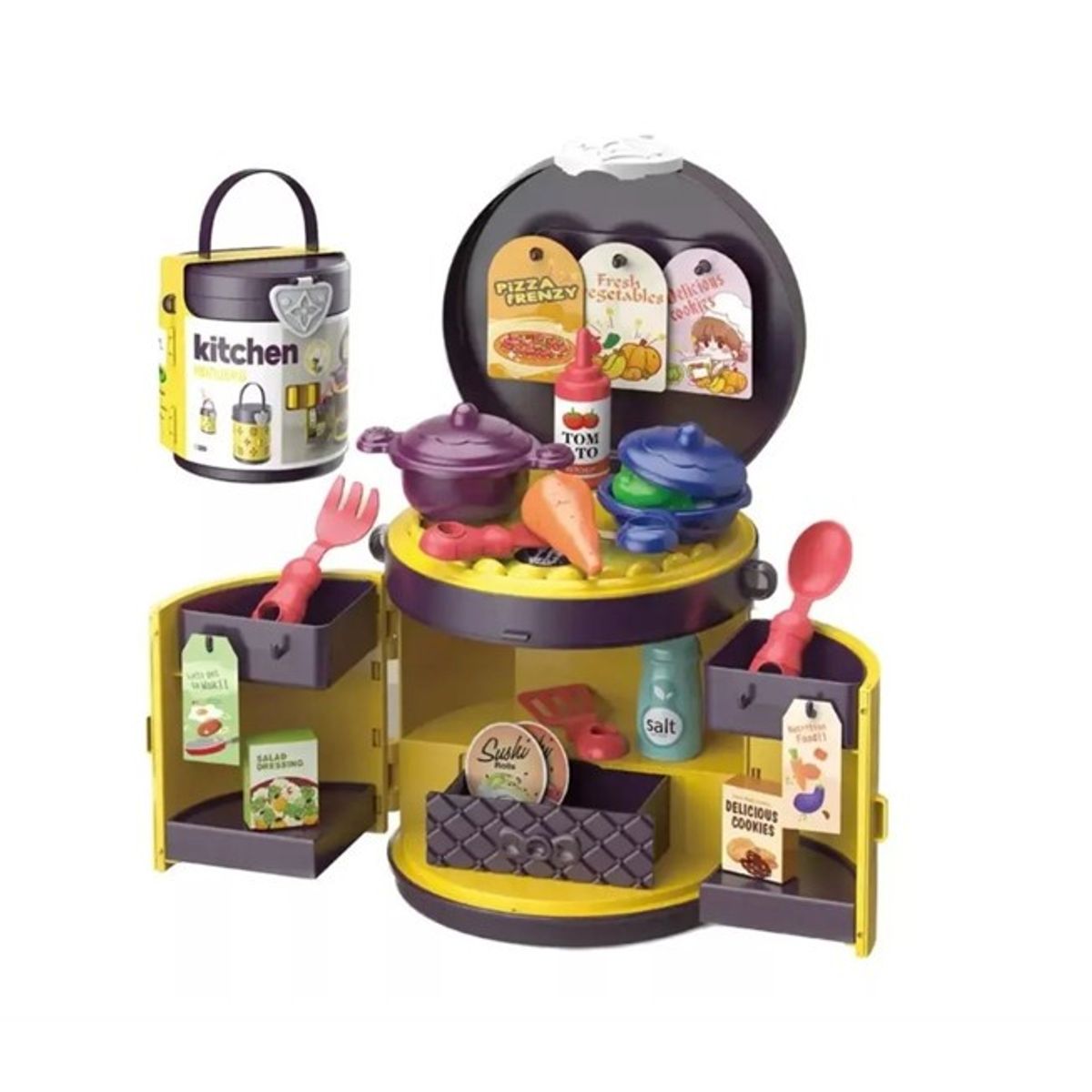 GENERICO - Mini Maleta Bag Tocador Kitchen Cocina 25 Piezas Juguete Niñas