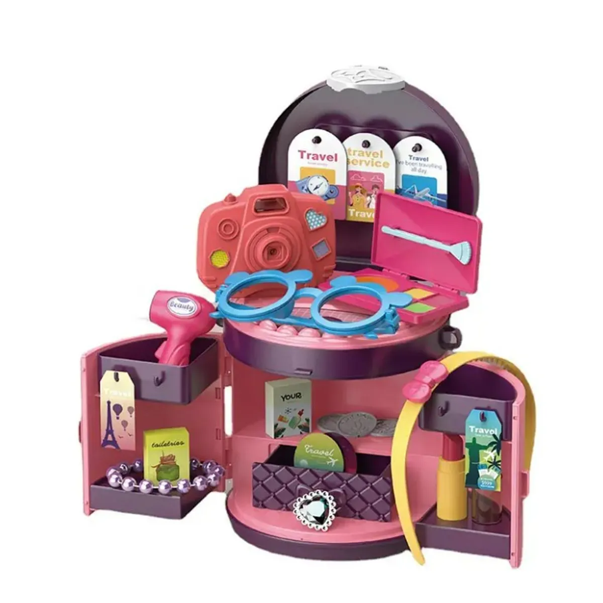 GENERICO - Mini Maleta Bag Tocador Travel Viajero 25 Piezas Juguete Niñas