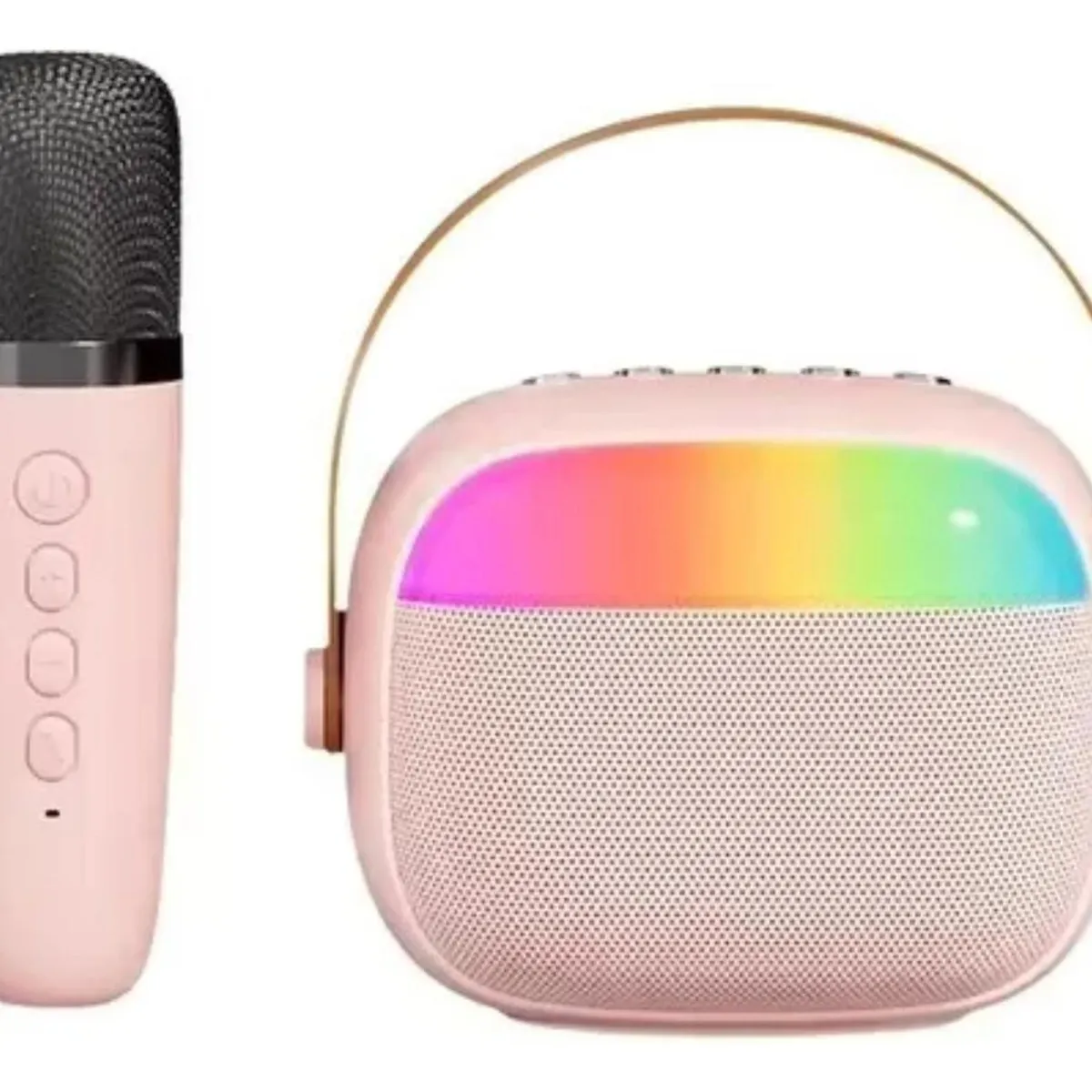 IMPORTCLICK - Mini Parlante Karaoke Infantil Micrófono Portátil Recargable Rosa - Rosa