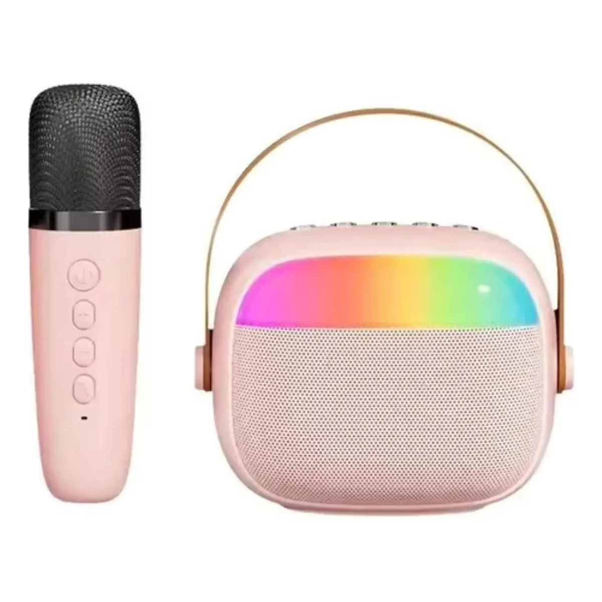 IMPORTCLICK - Mini Parlante Karaoke Infantil Micrófono Portátil Recargable Rosa - Rosa