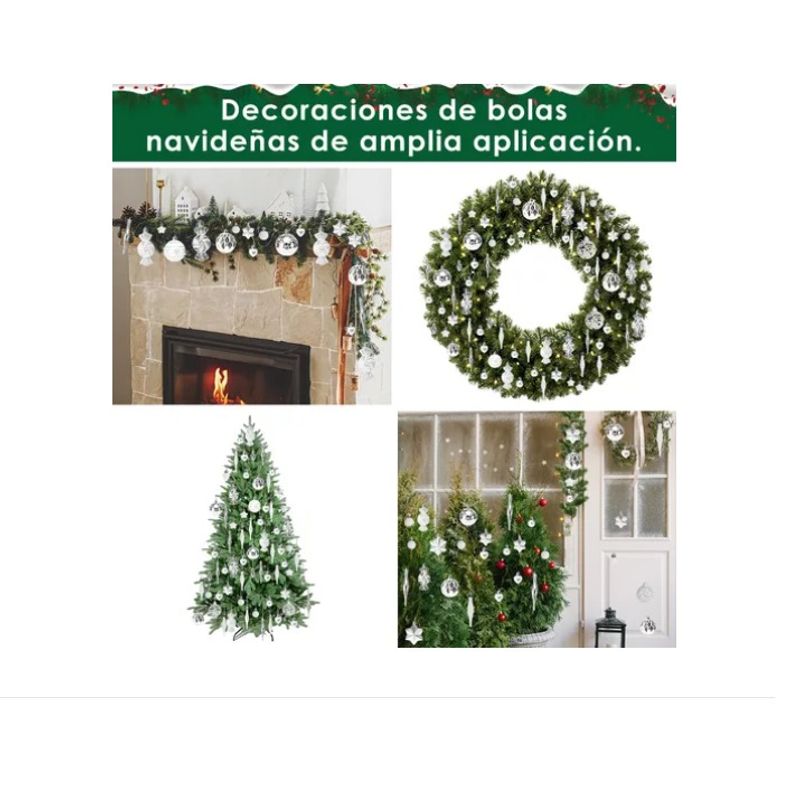 GENERICO - Bolas Navidad Colgantes Adornos Para Árboles Navidad 70 Pcs
