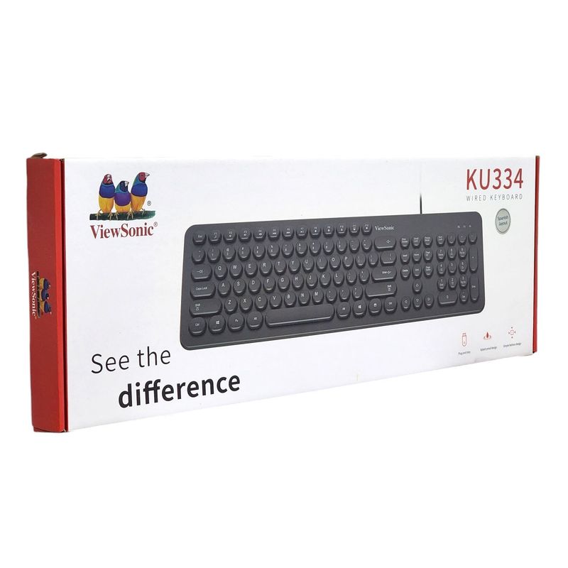 VIEWSONIC - Teclado USB teclas Redondas ViewSonic KU334 Negro
