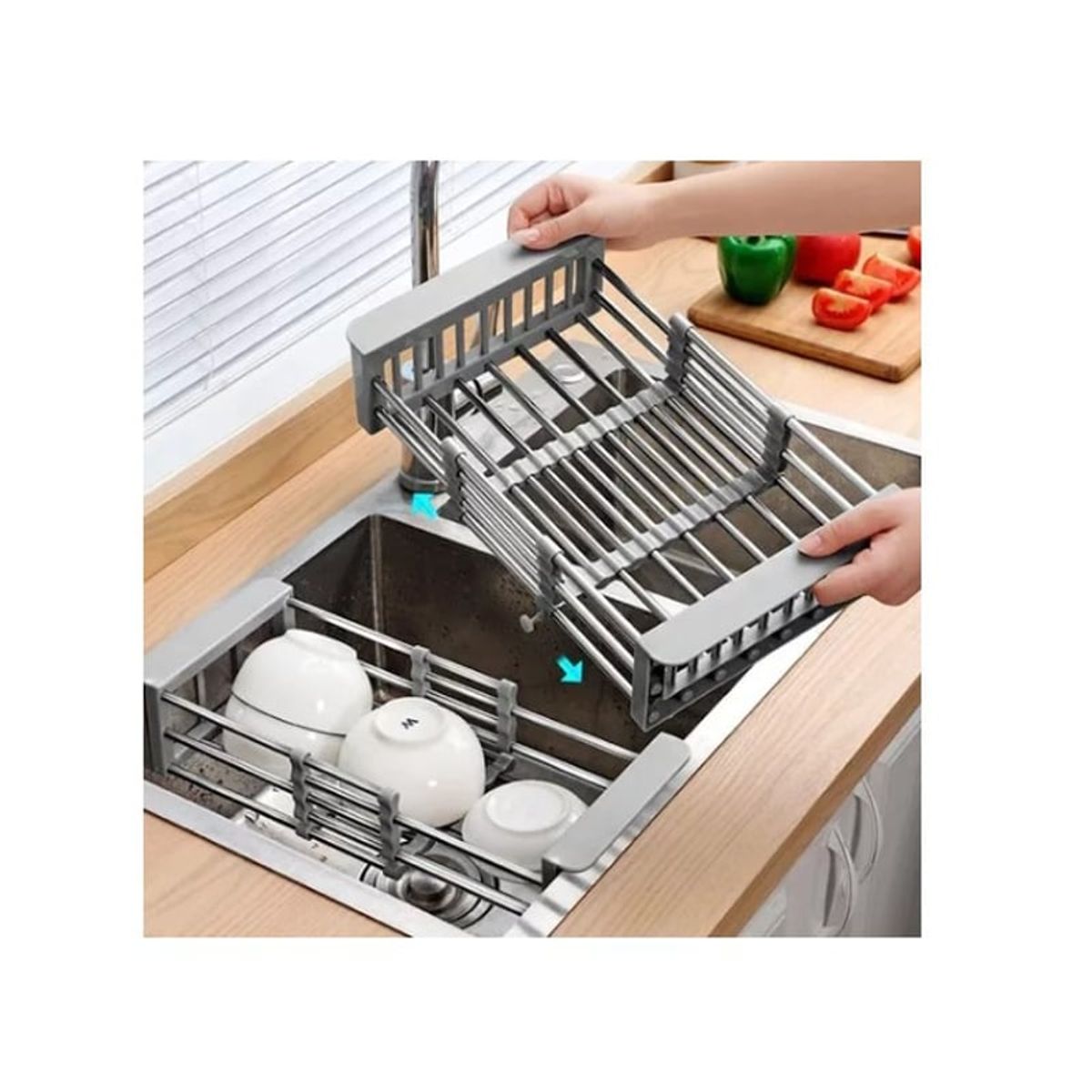 GENERICO - Escurridor Rejilla Extensible Canasto Alimentos Lavaplatos