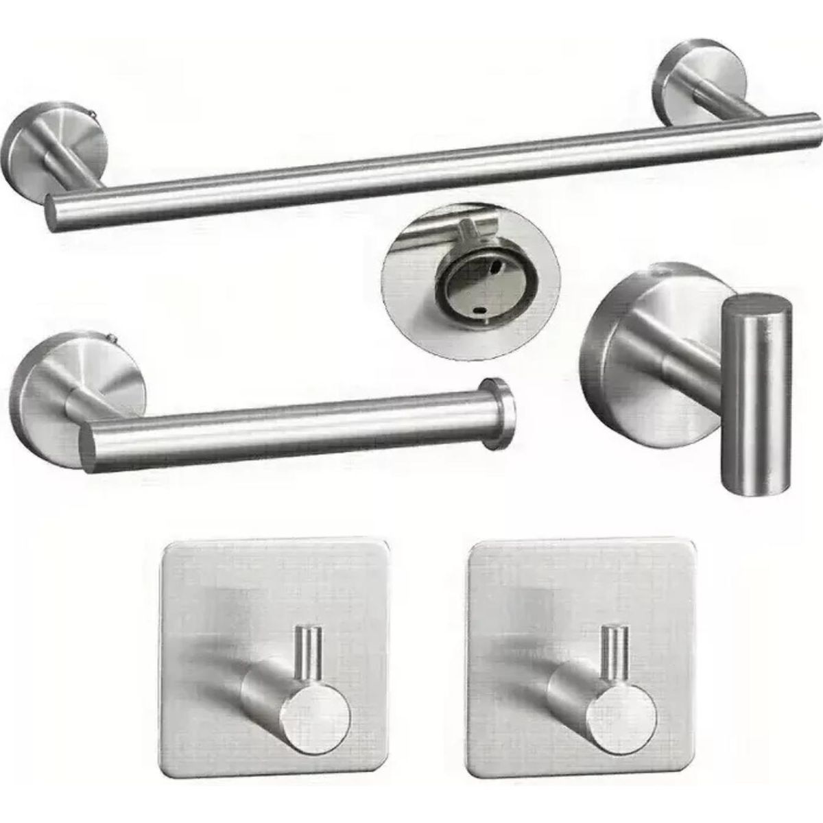 IMPORTCLICK - Set 5 Accesorios Baño Acero Inoxidable Baño Fácil Instalación