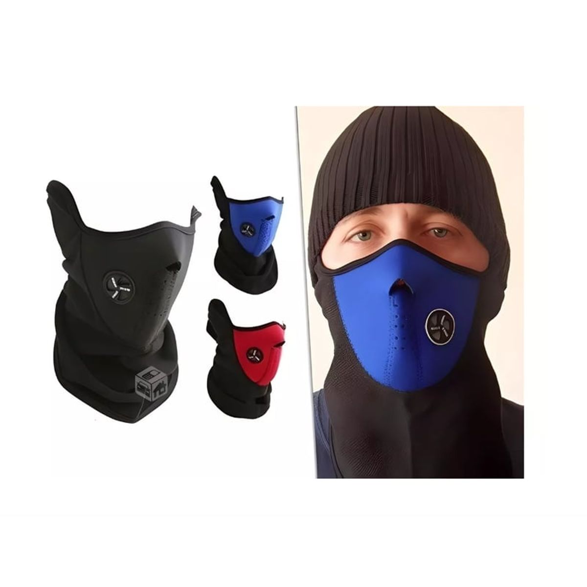 GENERICO - Mascara Termica Neopreno Con Cuello Polar Bicicleta Moto