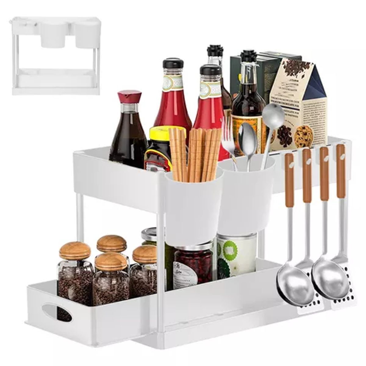 GENERICO - Estante Organizador 2 Niveles Cajones Repisas Cocina Baño