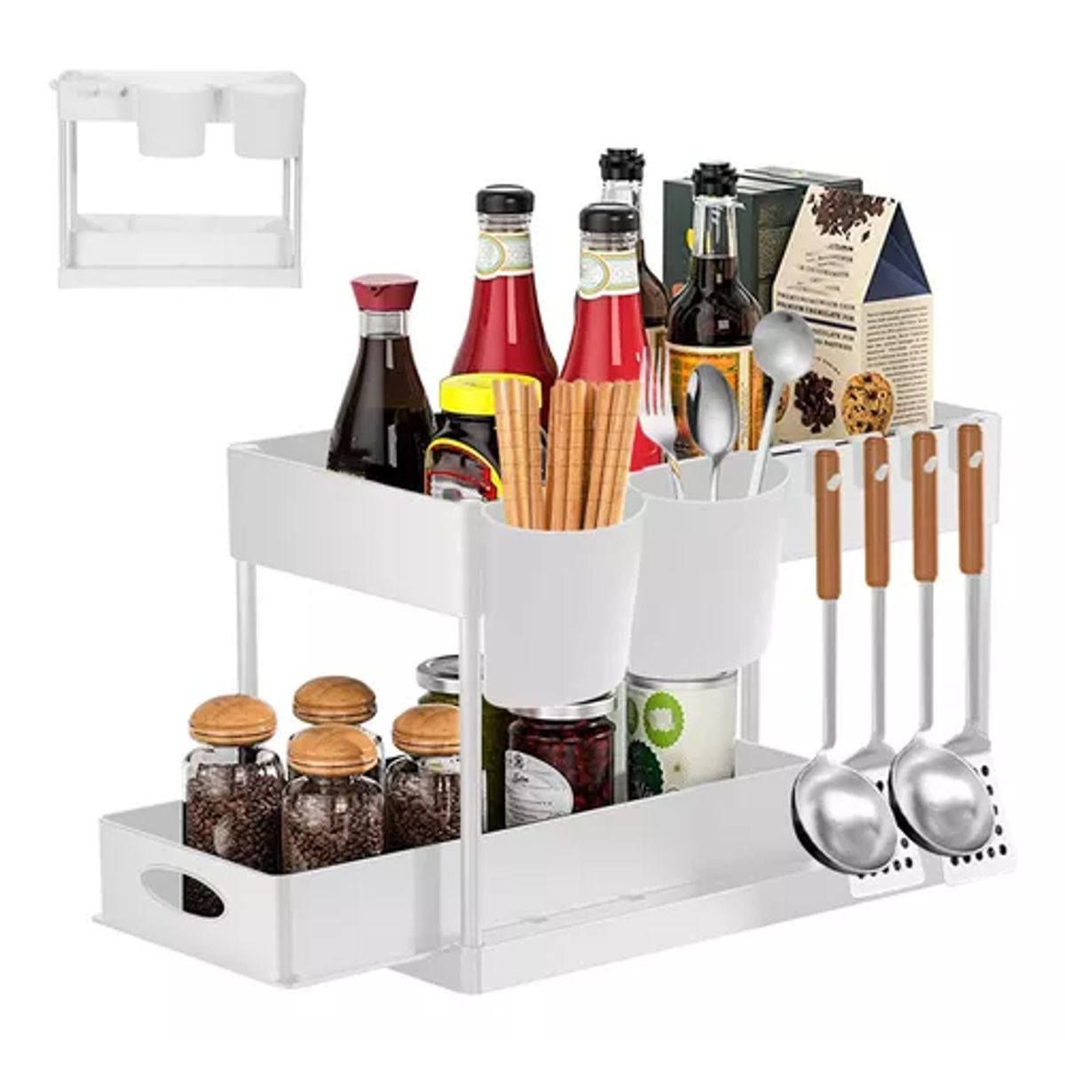 GENERICO - Estante Organizador 2 Niveles Cajones Repisas Cocina Baño