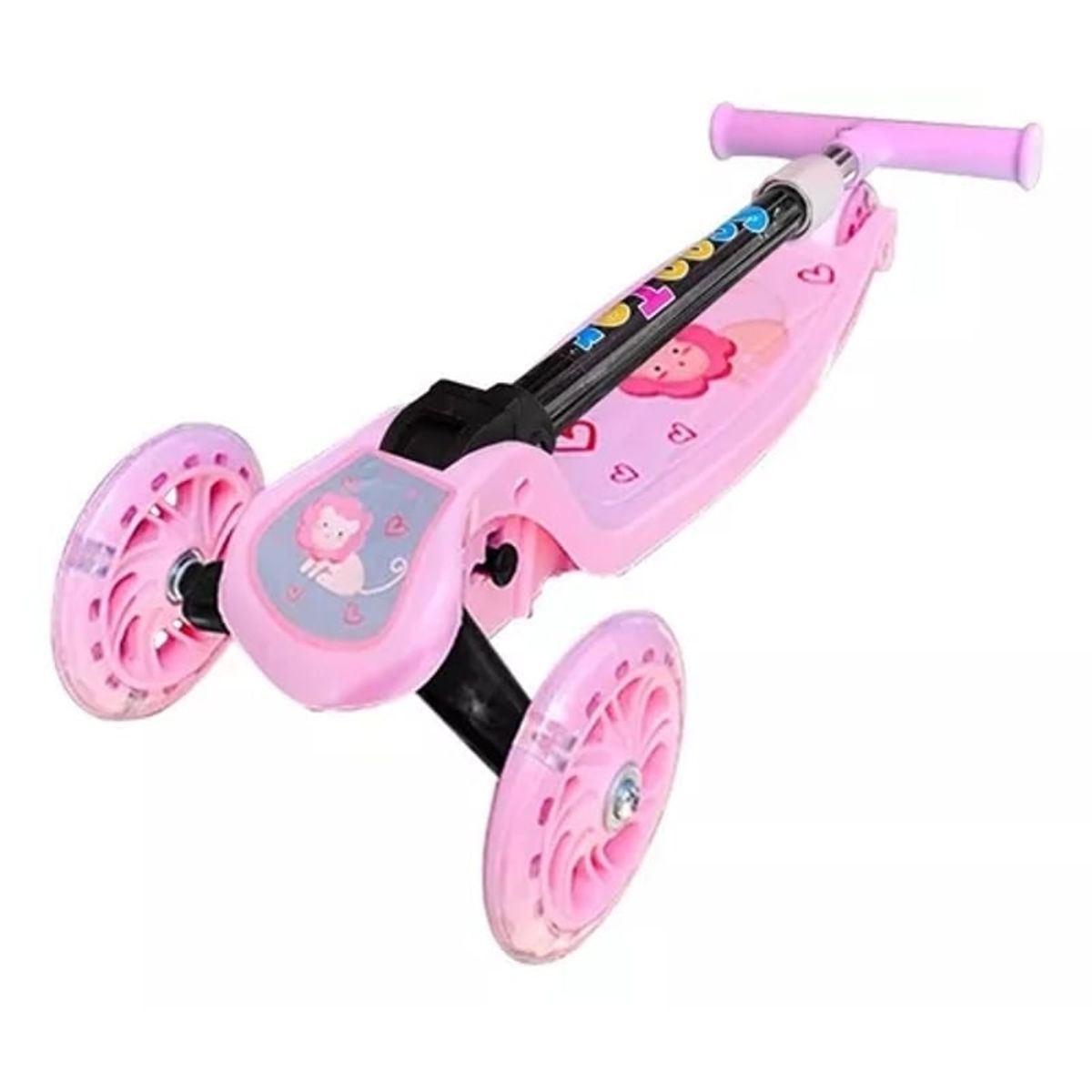 GENERICO - Scooter Monopatin Kids Plegable Ruedas Led Niñas Rosado
