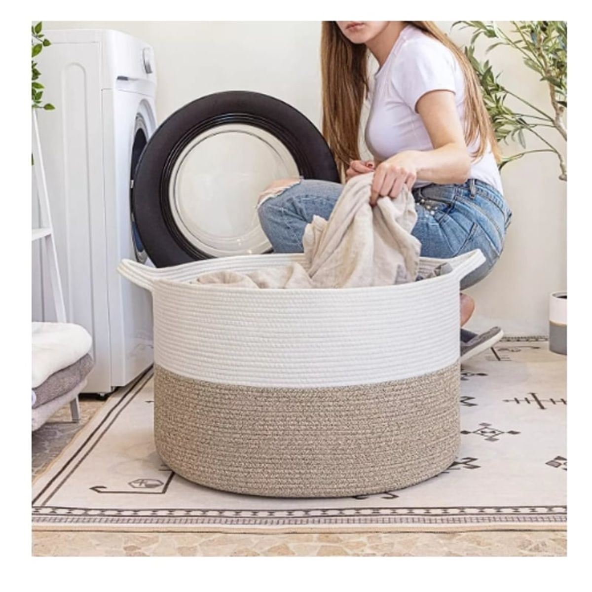 GENERICO - Cesta Canasto Para Ropa Juguetes Mantas Decoración Con Asa