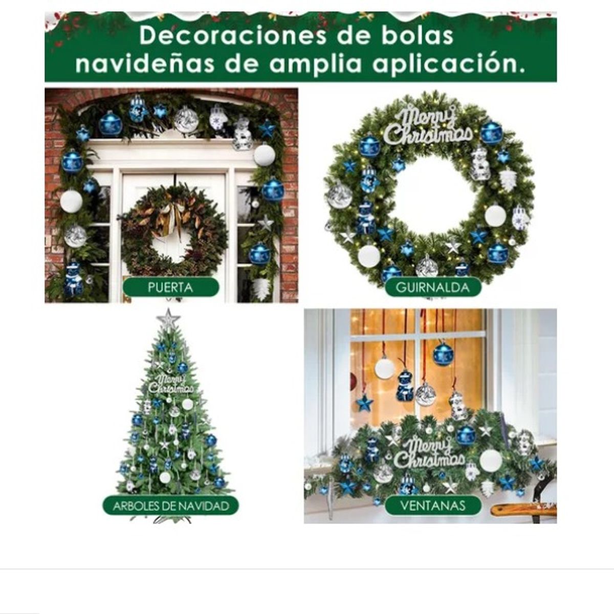 GENERICO - Bolas Navidad Colgantes Adornos Para Árboles Navidad 70 Pcs