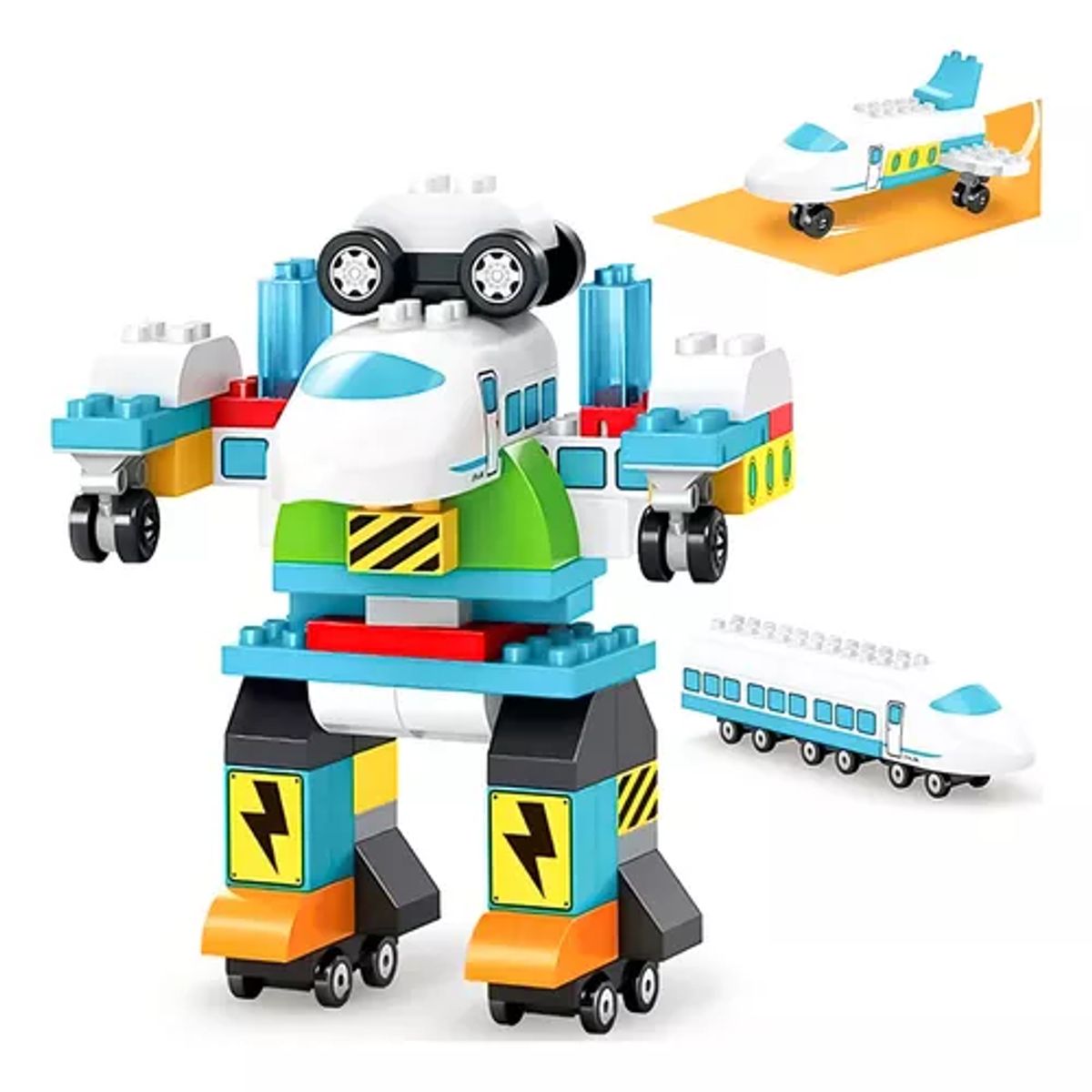 GENERICO - Set De Construcción Bloques Tren Y Robot 71 Piezas Niños